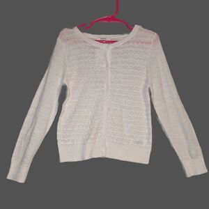 NWT Girls White Cardigan Size 5